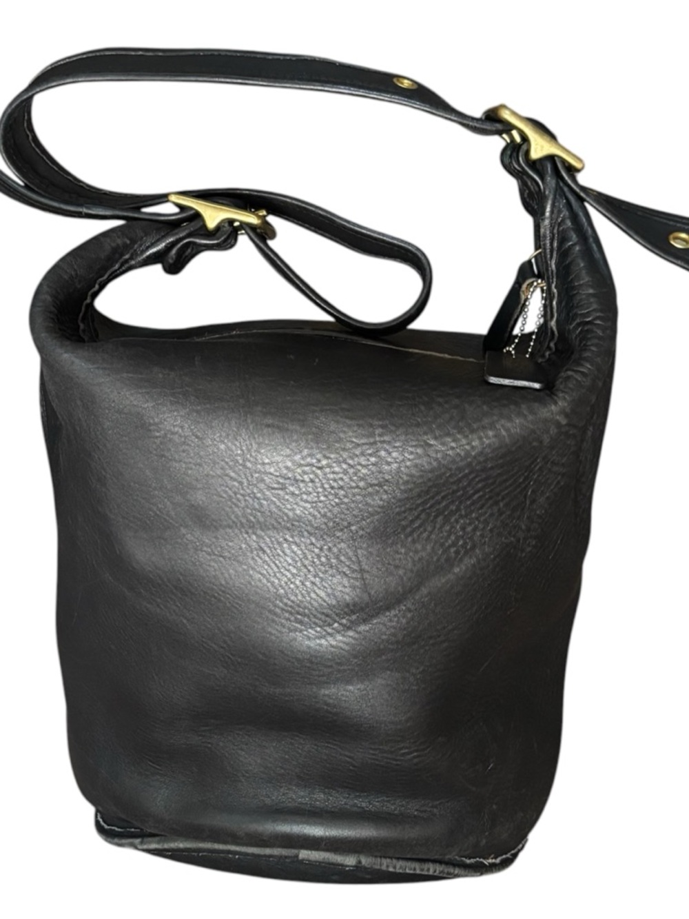 Coach Vintage Helen Berg’s Legacy Duffle Bag Black Glovetanned Leather - Picture 2 of 14